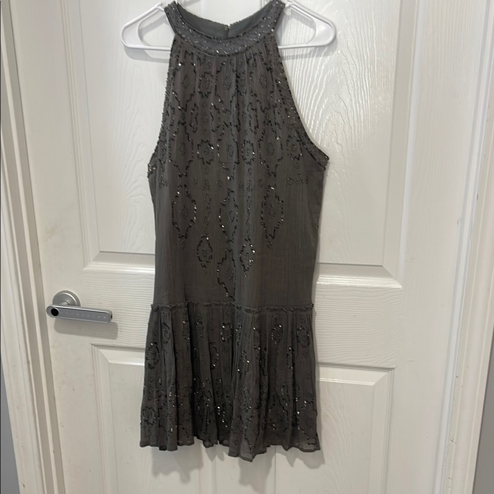 Love Sam Charcoal Dress with Sequins